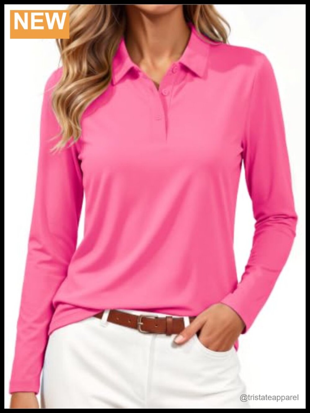 Women's Long Sleeve Polo Shirt UPF 50+ Golf Top Moisture Wicking